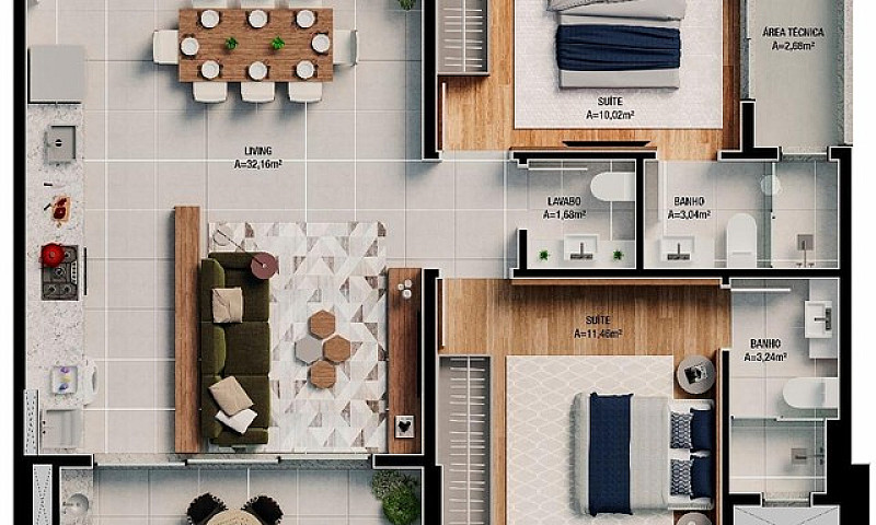 2 Suites Com 2 Vagas...