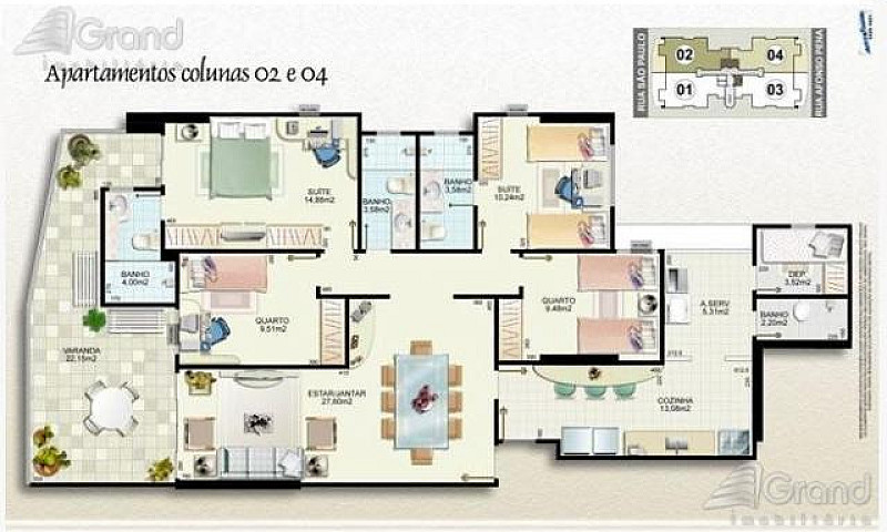 Apartamento 4 Quarto...