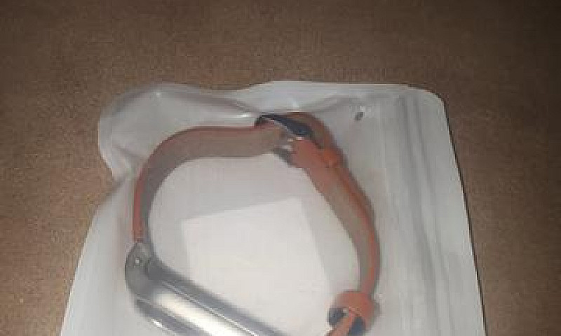 Pulseira Aço/Couro P...