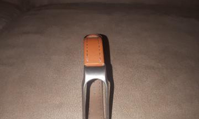 Pulseira Aço/Couro P...