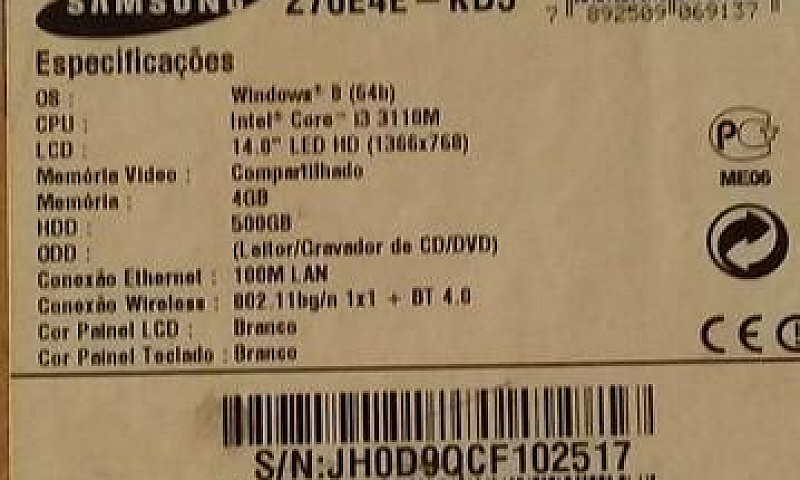 Notebook Samsung Cor...