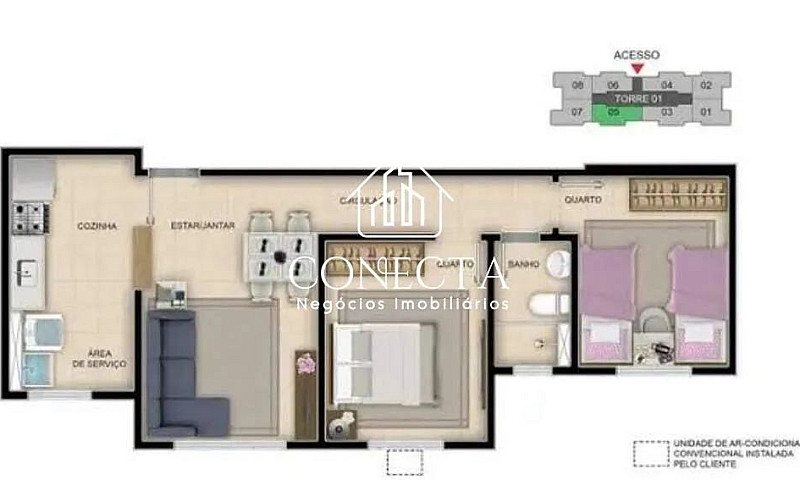 Apartamento 2 Quarto...