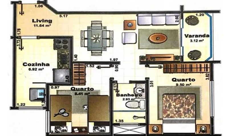 Apto 2 Qtos - Reside...