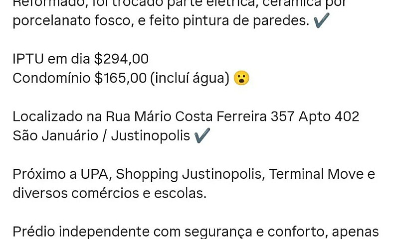 Apto 3/4 Justinópoli...