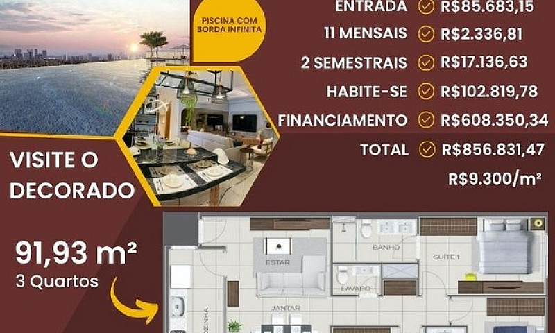 Apartamento 3Quartos...