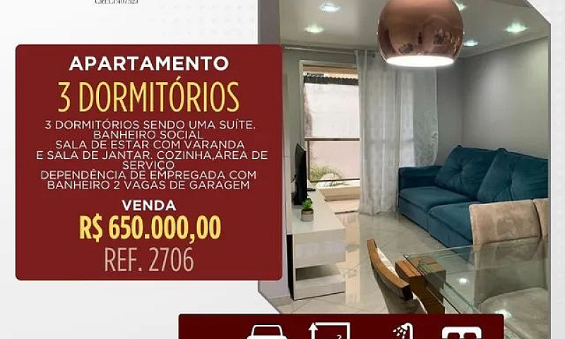 Apartamento Com 3 Do...