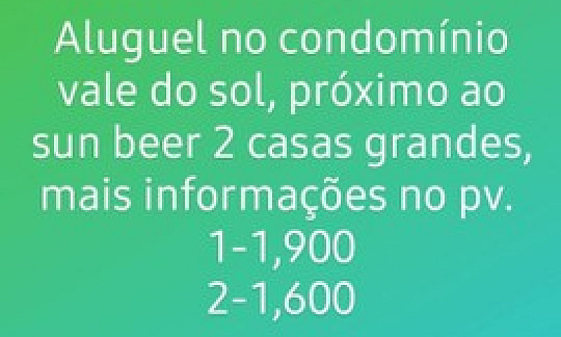 Aluguel De 2 Casas...