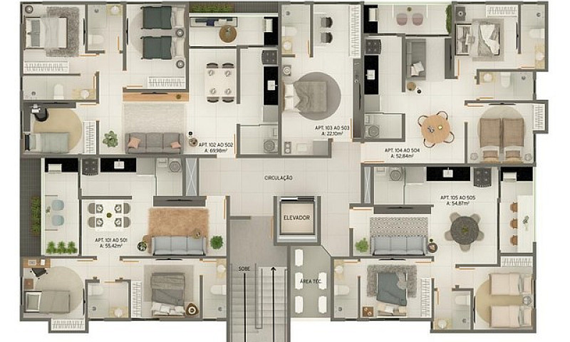 Apartamentos De 01, ...