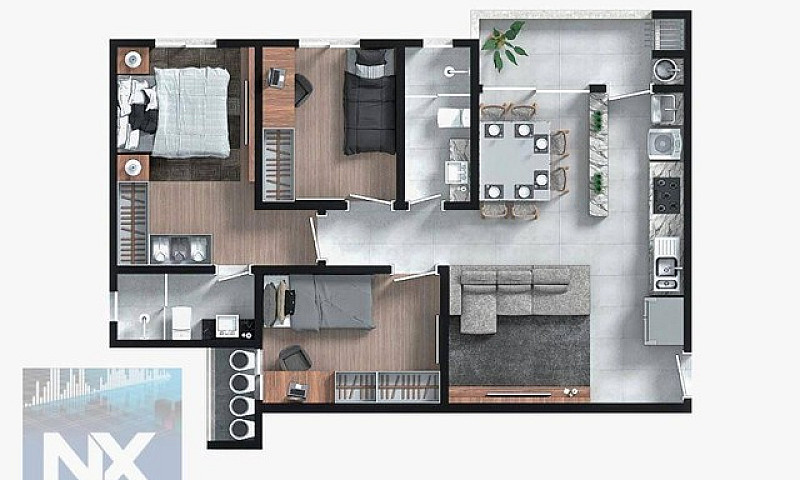 Apartamento Com 3 Do...