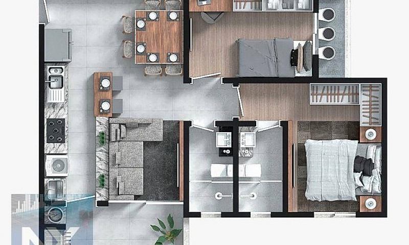 Apartamento Com 3 Do...