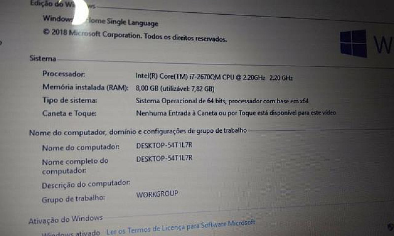 Acer Core I7 Com 8Gb...