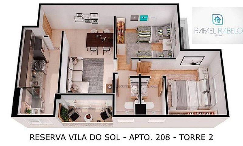 Apartamento Com 02 Q...