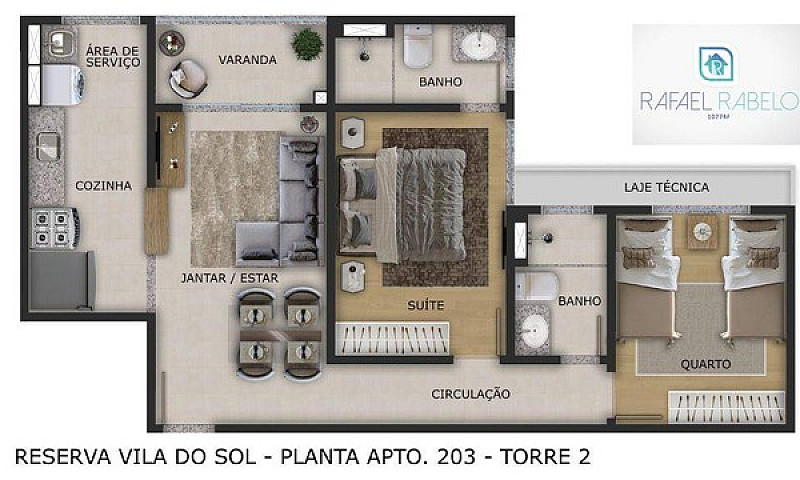 Apartamento Com 02 Q...