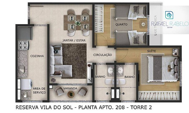 Apartamento Com 02 Q...