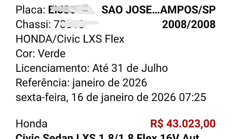 Honda Civic Sedan Lx...