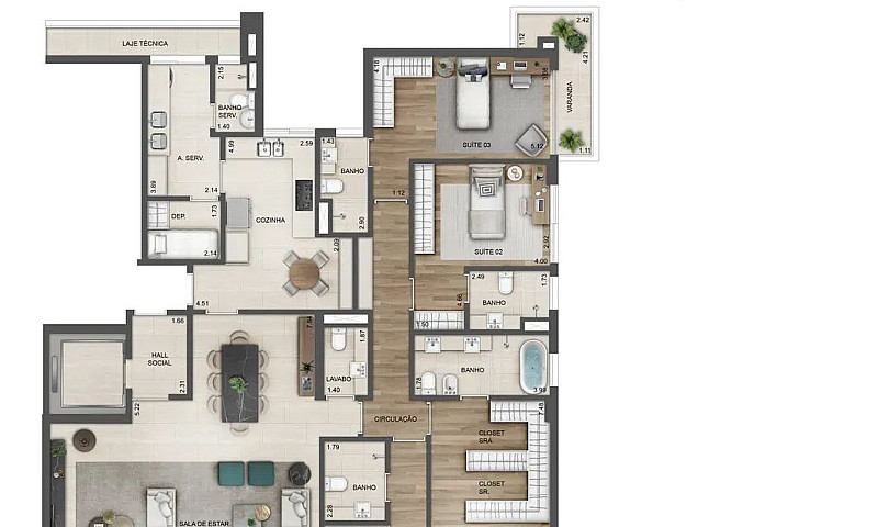 Apartamento De 4 Suí...