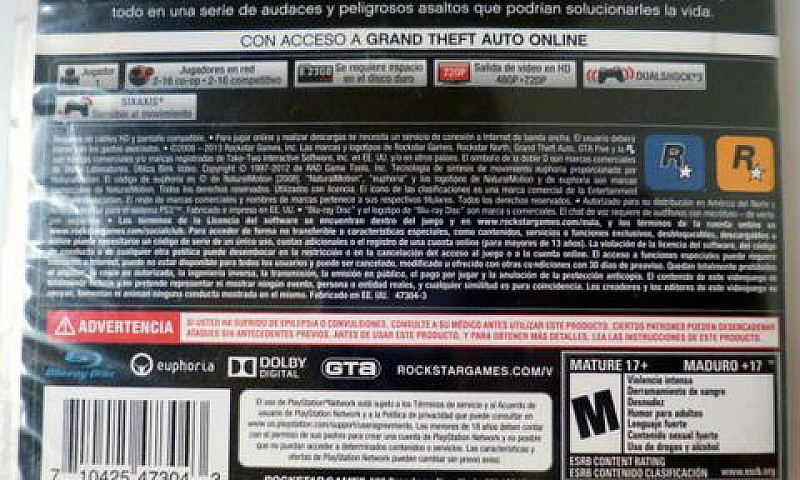Gta 5 Ps3 Mídia Físi...