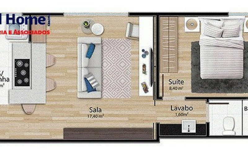 Apartamento 1 Quarto...