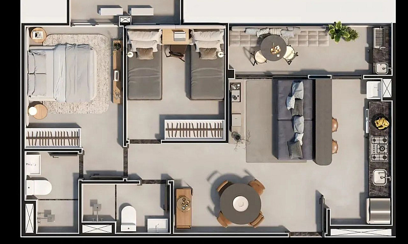 Apartamento 2 Quarto...