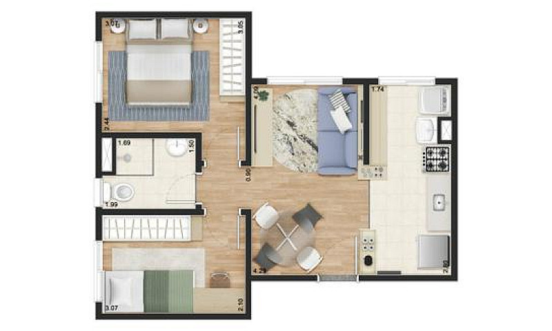 Apartamento De 2/4 N...