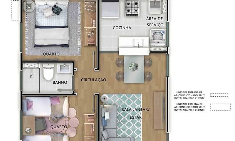 Apartamento 2 Quarto...