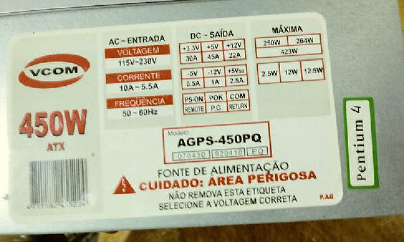 Fonte Agps-450Pq Atx...