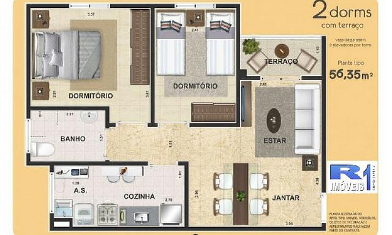 Apto Com 2Dorm. -Res...