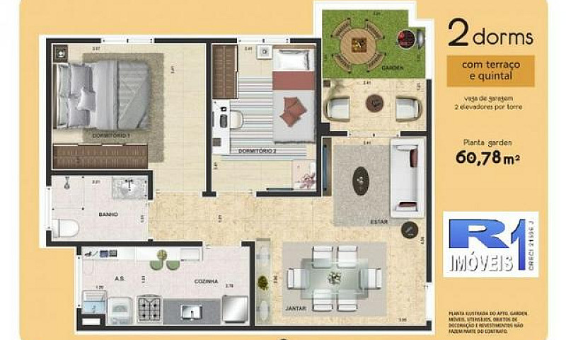 Apto Com 2Dorm. -Res...