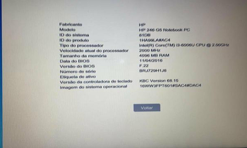 Not Hp Seminovo...