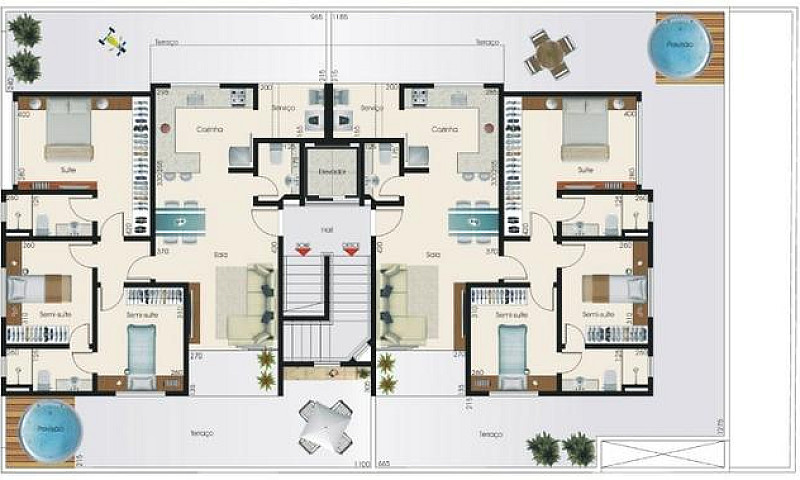 Apartamento 3 Quarto...