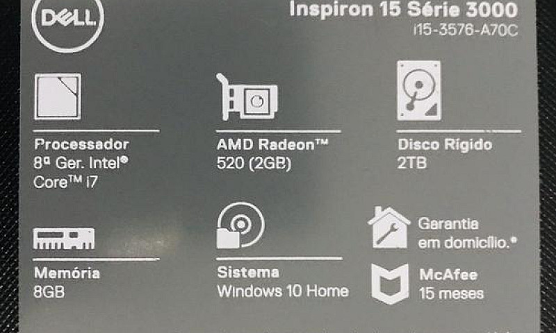 Notebook Dell I7 8Gb...