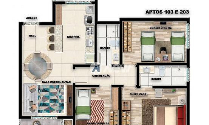 Apartamento Com 3 Do...