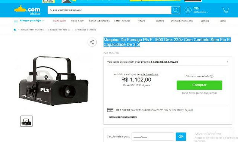 Máquina De Fumaça De...