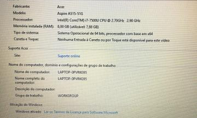 Notebook Acer Core I...
