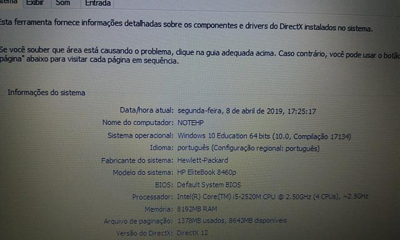 Notebook Hp I5 8Gb...