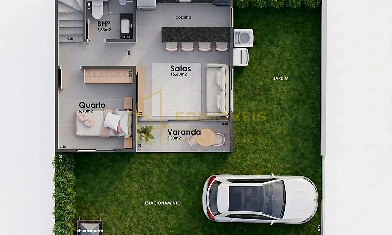 Casa Com 1 Suíte E Q...