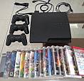 Playstation 3 Slim + 3 Controles + 25 Jogos Originais Ps3