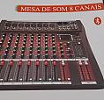 Mesa De Som Com 8 Canais Com Bluetooth E Usb