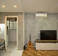 Quarto E Sala Com Escritório E Área De Serviço,