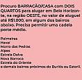 Procuro Barracão/Casa Na Região Oeste De Bh 2 Quartos