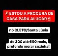 Alugo Casa No Cleto/Santa Lúcia 