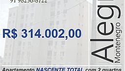 Alegro Montenegro. 2 Quartos. 1 Suíte. 1 Banheiro. 1 Vaga. C82