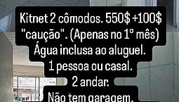 550$ Kitnet 2 Comodos. Nova Brasília - Cariacica.