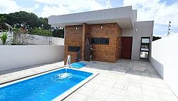 Casa Nova C/ 3 Qts, Piscina C/ Cascata E Hidro, Churrasqueira, Piso Em Porcelanato E 3D 