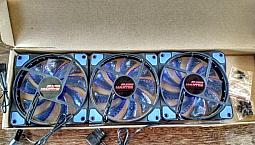 Kit 3 Fans 120Mm Com Led Azul Gaming Master Kmex