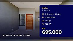 Casa Com Design Moderno E Quintal No Planície Da Serra  Não Perca!