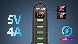 Hub De Carregamento Direto Na Tomada ( 5 Portas ) Usb