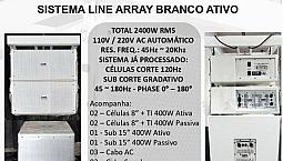 Sistema Line Array Branco Ativo