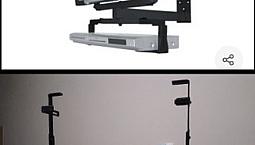 Suporte Pra Tv De Tubo C/Suporte Auxiliar Em Baixo.