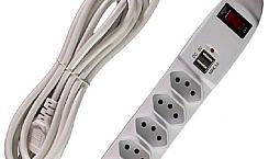 8571-extensão De Tomada 6 Bocas Usb